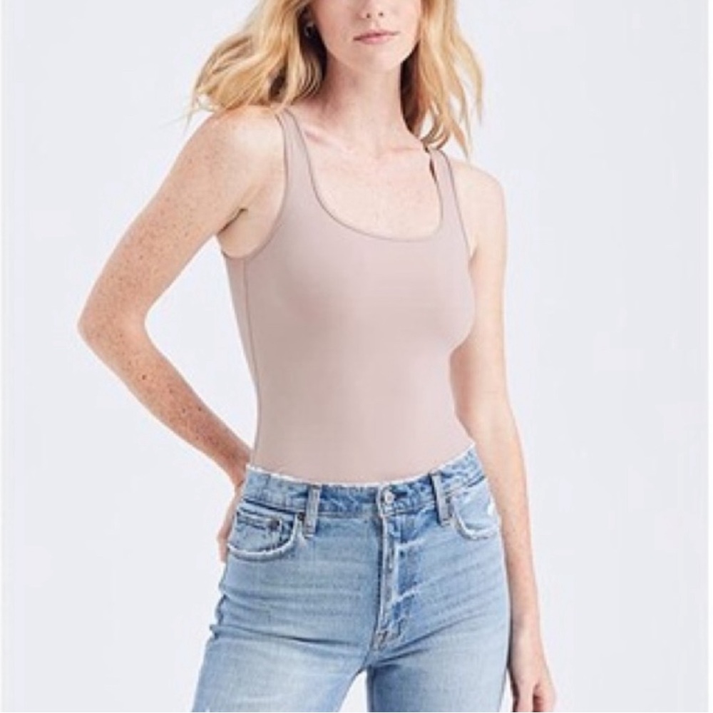Abercrombie & Fitch Soft A&F Collection Seamless Rib Fabric Tank Bodysuit